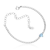 Bratara tennis argint cu pietre si inima bleu DiAmanti SMT-1024A-B-AS